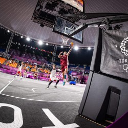 Tokija2020: Basketbols 3x3, LAT-ROC. Foto: LOK/ Mikus Kļaviņš
